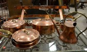 GROUP OF EIGHT COPPER AND BRAS