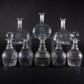 GROUP OF EIGHT CUT GLASS DECAN