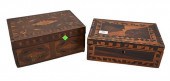 GROUP OF EIGHT INLAID BOXES, T