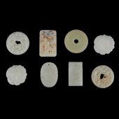 GROUP OF EIGHT JADE PLAQUES
19