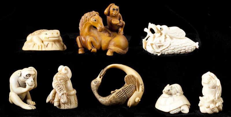 Group of Eight Japanese Animal