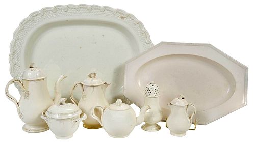 GROUP OF EIGHT LEEDS CREAMWARE