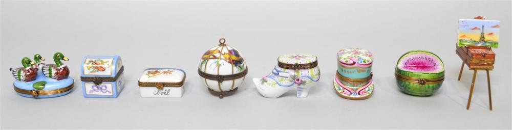 GROUP OF EIGHT LIMOGES PORCELAIN