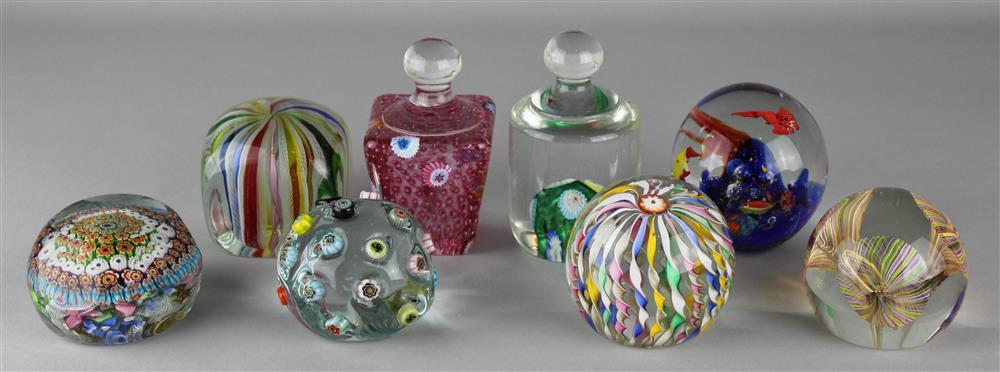 GROUP OF EIGHT MURANO GLASS