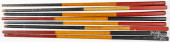 GROUP OF EIGHT PAINTED WOOD ST