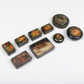 GROUP OF EIGHT RUSSIAN LACQUER