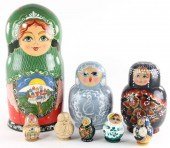 Group of Eight Russian Nesting