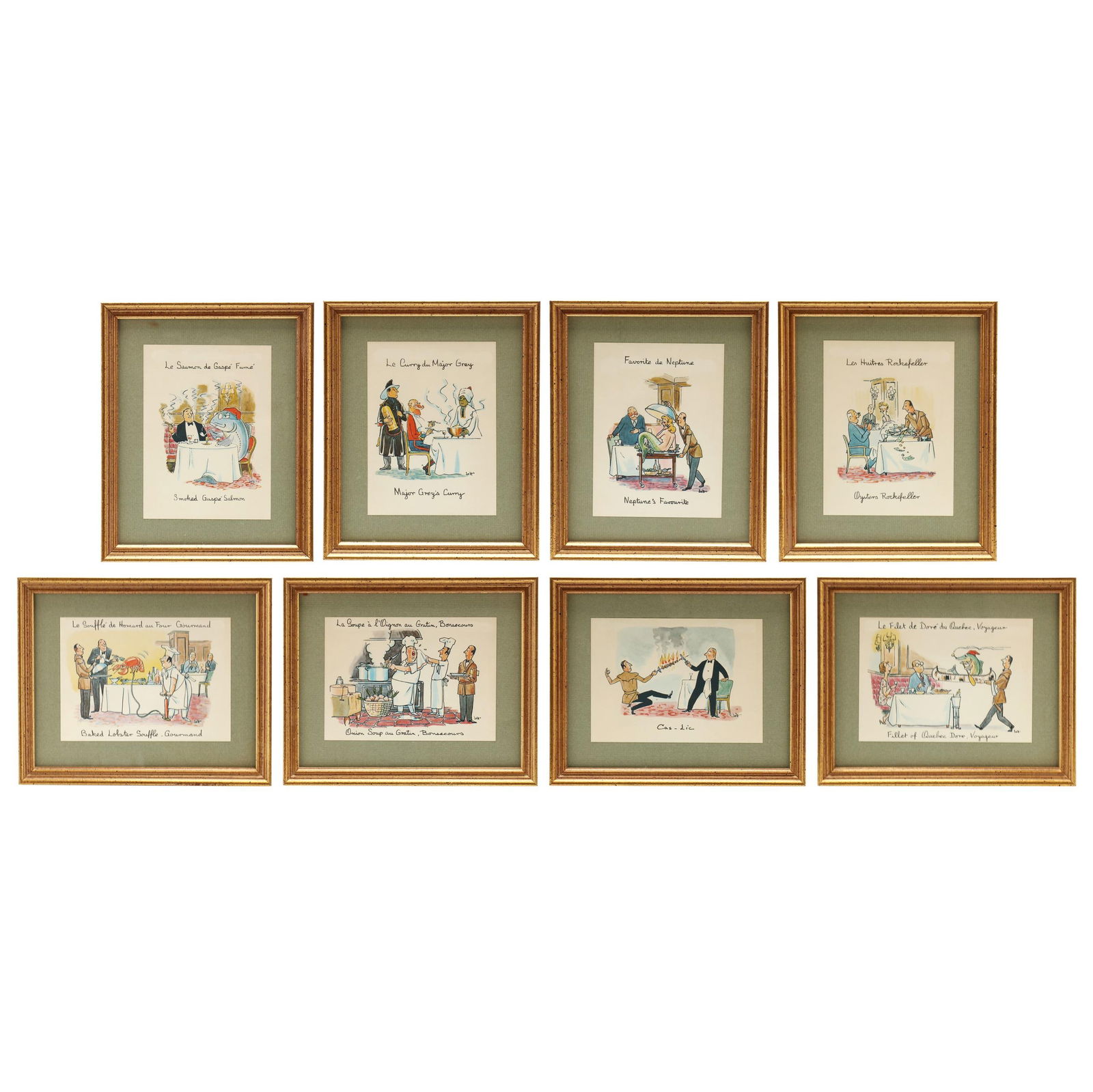 GROUP OF EIGHT SATIRICAL CUISINE