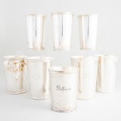 GROUP OF EIGHT SILVER BEAKER C