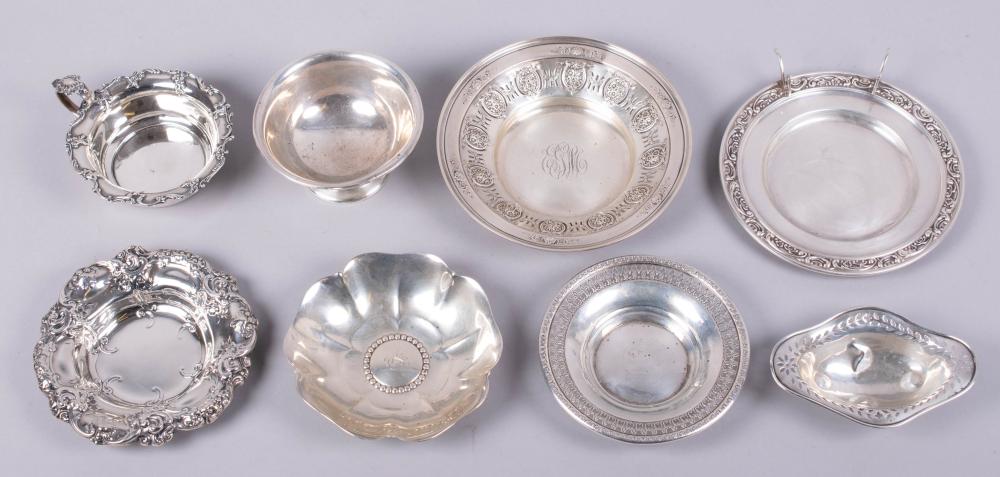 GROUP OF EIGHT SMALL SILVER