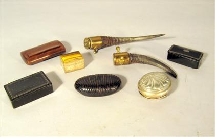 Group of eight snuff boxes   