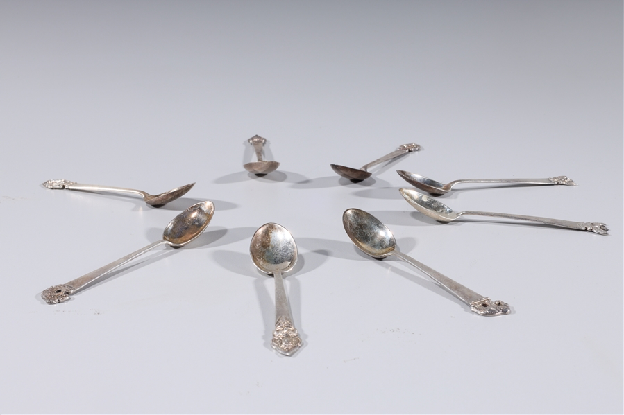 Group of eight sterlilng silver