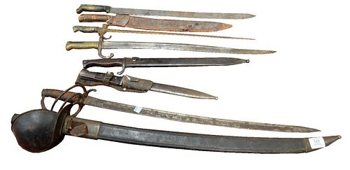 GROUP OF EIGHT SWORDS AND