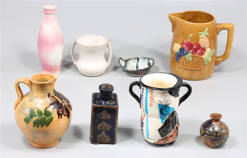 Group of eight vintage pottery