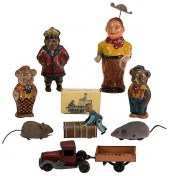 GROUP OF EIGHT VINTAGE TIN LIT