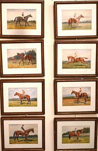 GROUP OF EIGHT WATERCOLORS OF