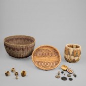 GROUP OF EIGHTEEN BASKETS AND