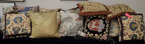 GROUP OF EIGHTEEN CUSTOM THROW