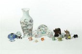 GROUP OF ELEPHANT FIGURINES AN