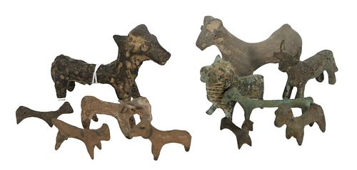 GROUP OF ELEVEN ANCIENT BRONZE