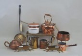 GROUP OF ELEVEN COPPER & BRASS