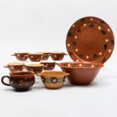 GROUP OF ELEVEN EARTHENWARE VE