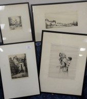 GROUP OF ELEVEN FRAMED ETCHING