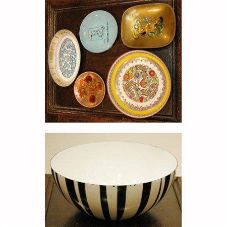 Group of Enamel Table Articles 	 