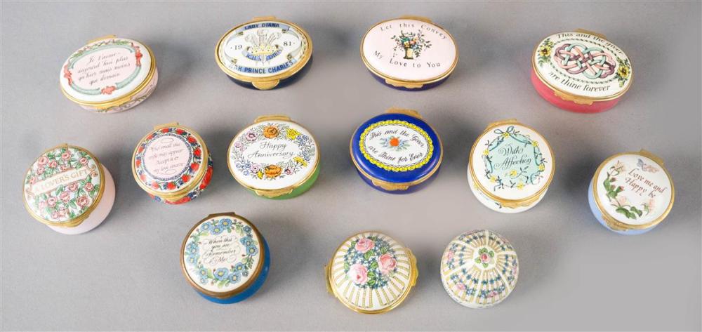 GROUP OF ENAMEL TRINKET BOXES