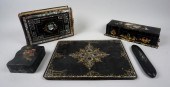 GROUP OF ENGLISH BLACK LACQUER