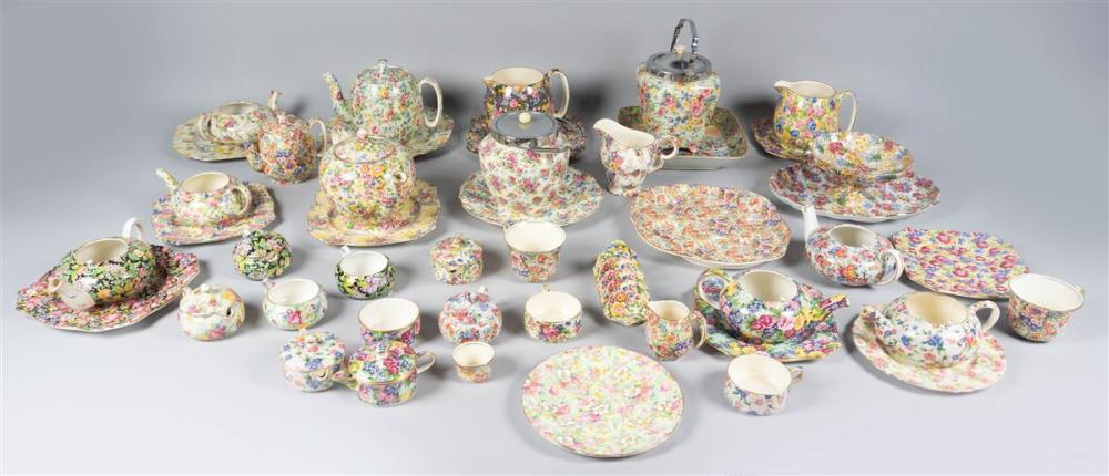 GROUP OF ENGLISH CHINTZ WARES, 20TH