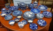 GROUP OF ENGLISH FLOW BLUE AND