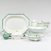 GROUP OF ENGLISH GREEN DECORAT
