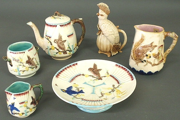 Group of English majolica