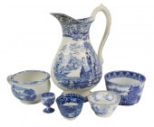 GROUP OF ENGLISH SCENIC BLUE T