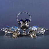 GROUP OF ENGLISH SILVER CONDIM