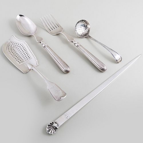 GROUP OF ENGLISH SILVER SERVING