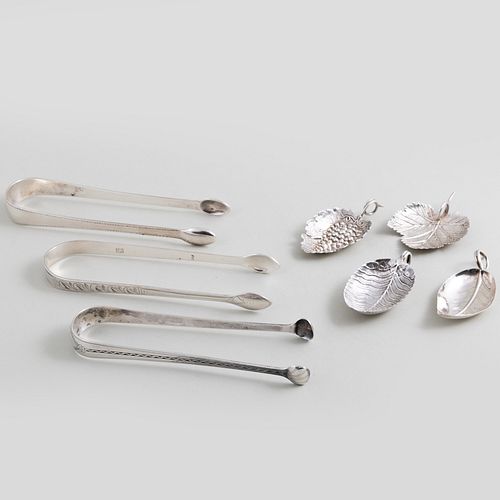 GROUP OF ENGLISH SILVER SUGAR