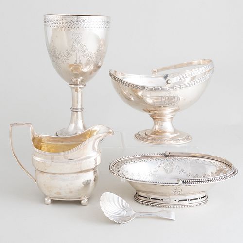 GROUP OF ENGLISH SILVER TABLE