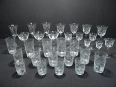 Group of etched glass stemware