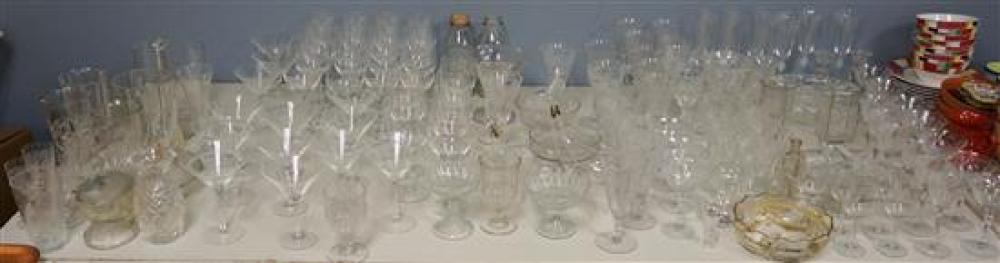 GROUP OF ETCHED GLASS STEMWARE