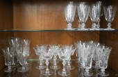 GROUP OF ETCHED GLASS STEMWARE
