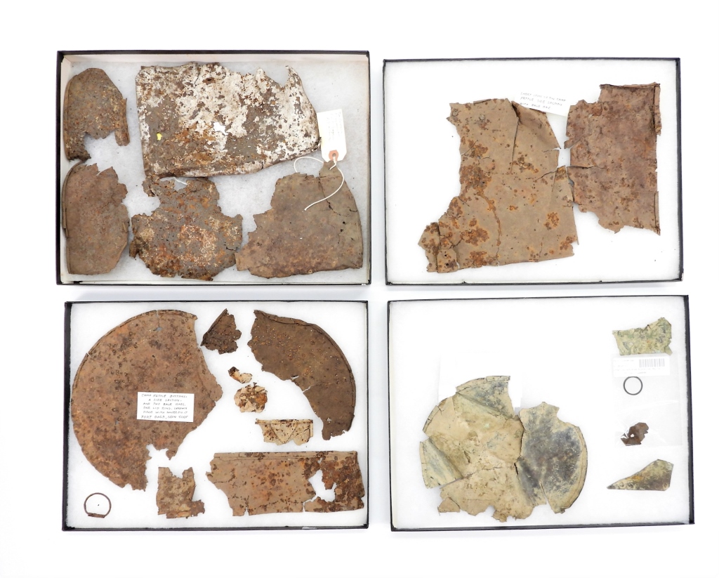 GROUP OF EXCAVATED RELICS FROM FORT