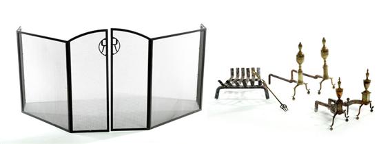GROUP OF FIREPLACE ITEMS. American.
