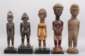 GROUP OF FIVE AFRICAN CARVED W