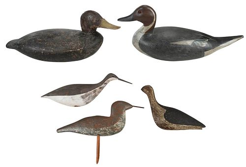 GROUP OF FIVE AMERICAN DUCK AND
