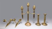 Group of five antique brass ca