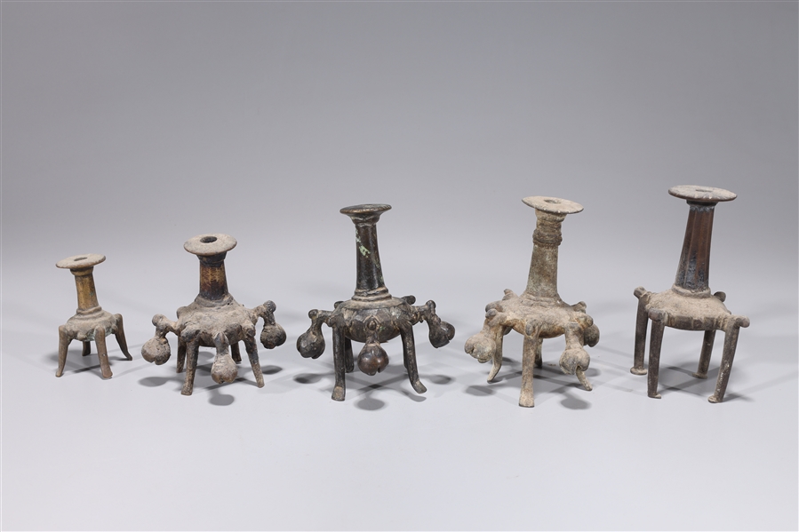 Group of five antique Indian bronze