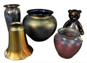 GROUP OF FIVE ART GLASS PIECES