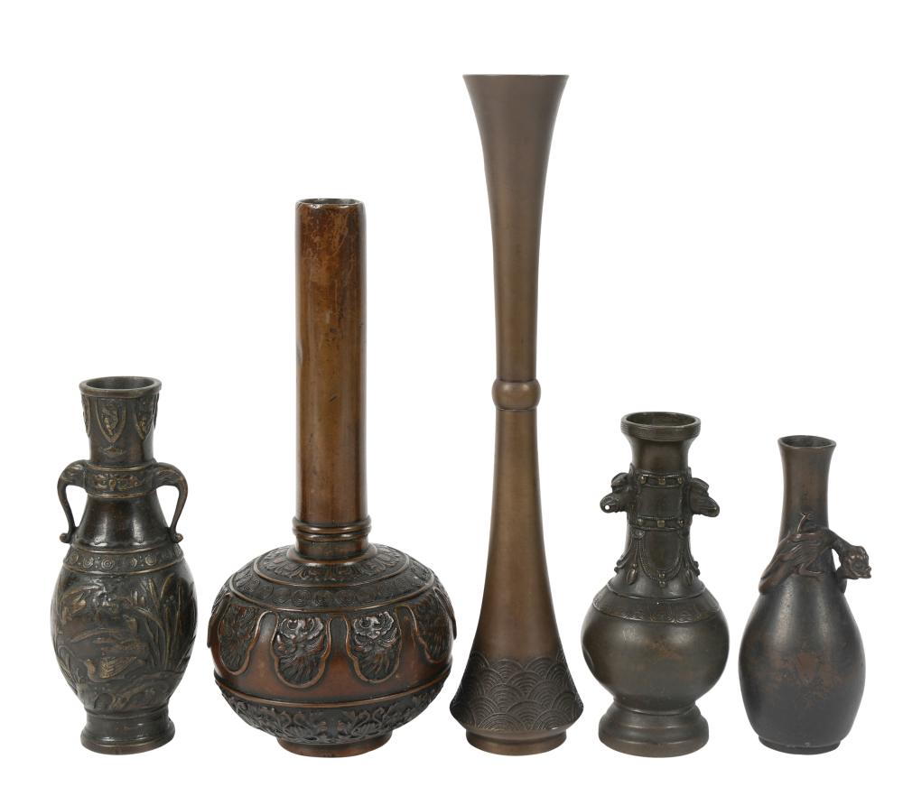 GROUP OF FIVE ASIAN BRONZE